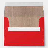 invitation rouge rayée par fibre de bois rustique