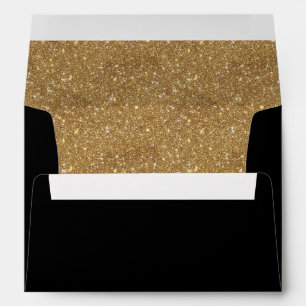Enveloppes Invitation scintillante de noir de revêtement de