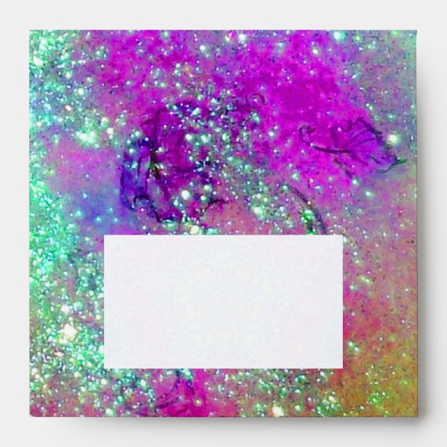 Enveloppes JARDIN DES OMBRES PERDUES bleu vert pourpre (Devant)