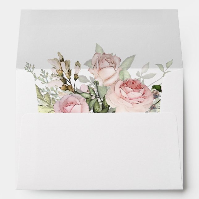 Enveloppes Jardin Rose d'été Floral (Dos (Bas))