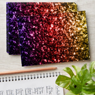 Enveloppes Jaune arc-en-ciel rouge violet faux parties scinti