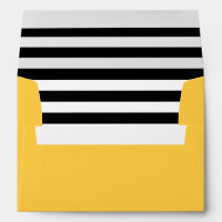 Jaune soleil | Liner à bandes noires et blanches