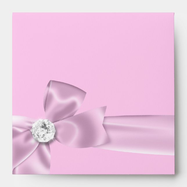 Enveloppes Jolies images de diamant de cou rose blanc (Devant)
