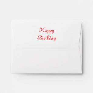 Enveloppes Joyeux anniversaire. Rouge et Blanc.Personnalisé