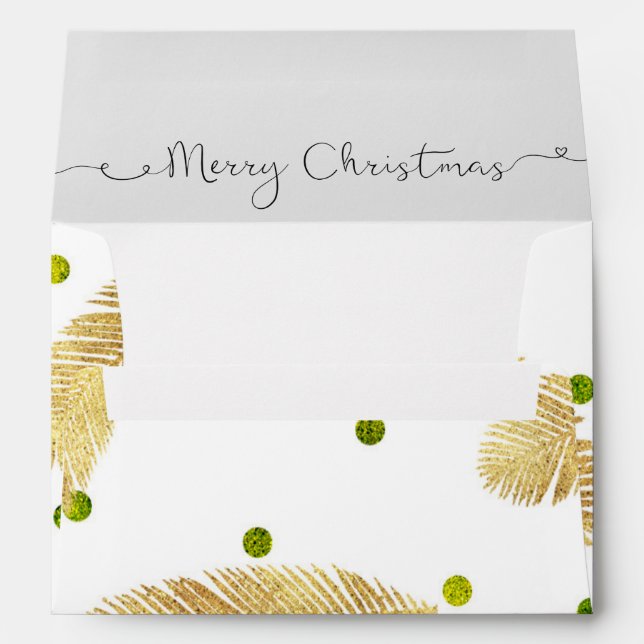 Enveloppes Joyeux Noël Gold Parties scintillant Script - Enve (Dos (Bas))