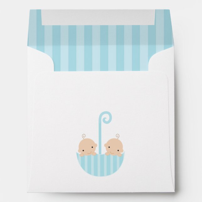 Enveloppes Jumeaux dans le Baby shower parapluie (Dos (Bas))