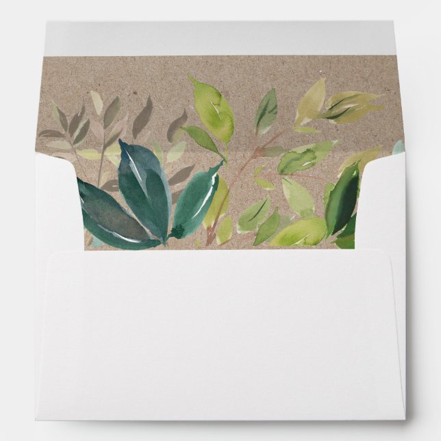 Enveloppes Kraft Foliage Faire-part de mariage (Dos (Bas))