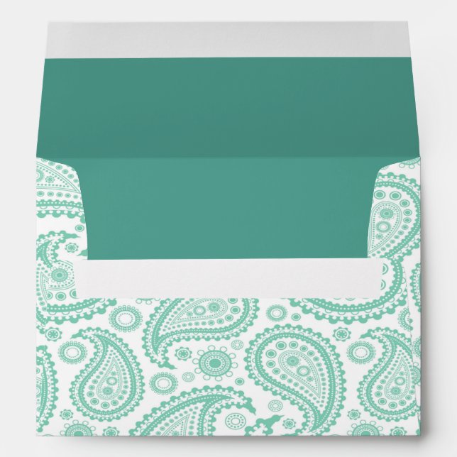 Enveloppes La collection Mariage moderne Paisley - Vert (Dos (Bas))