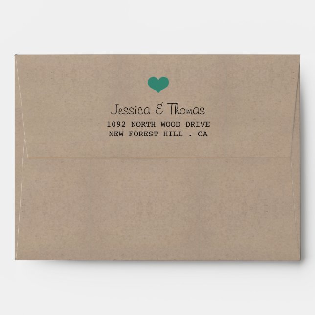 Enveloppes La collection moderne de Mariages Bunting Turquois (Dos (Haut rabat))