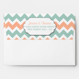 Enveloppes La collection moderne de Mariages Chevron Peach &