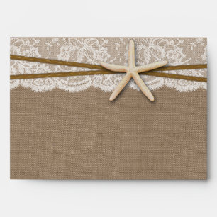 Enveloppes La collection rustique de mariage Starfish Beach