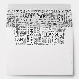 Enveloppes La LOGISTIQUE modèle avec des mots