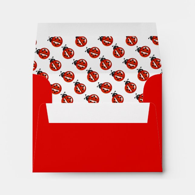 Enveloppes Ladybugs Rouge Et Blanc (Dos (Bas))