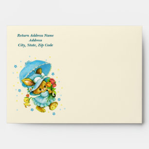 Enveloppes Lapin vintage de Pâques et poussin. Pâques