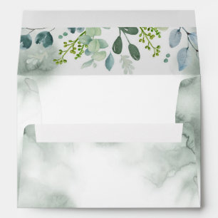 Enveloppes L'aquarelle verte lave le mariage