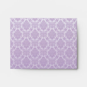 Enveloppes l'argent, lavande, chic, damassés, florales,