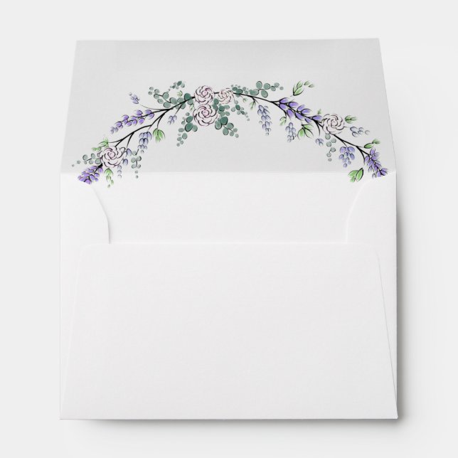 Enveloppes Lavender Ivory Rose et Eucalyptus (Dos (Bas))