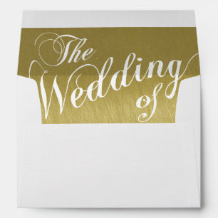 Enveloppes le mariage de... doré à l'intérieur