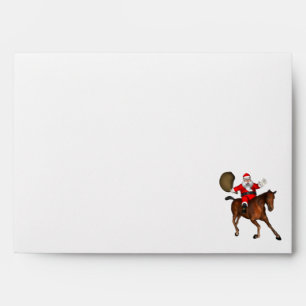Enveloppes Le Père Noël Monte Un Cheval Brown