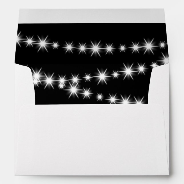 Enveloppes Le scintillement allume l'enveloppe d'invitation (Dos (Bas))