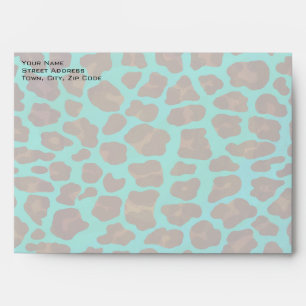 Enveloppes Léopard Turquoise et Brown
