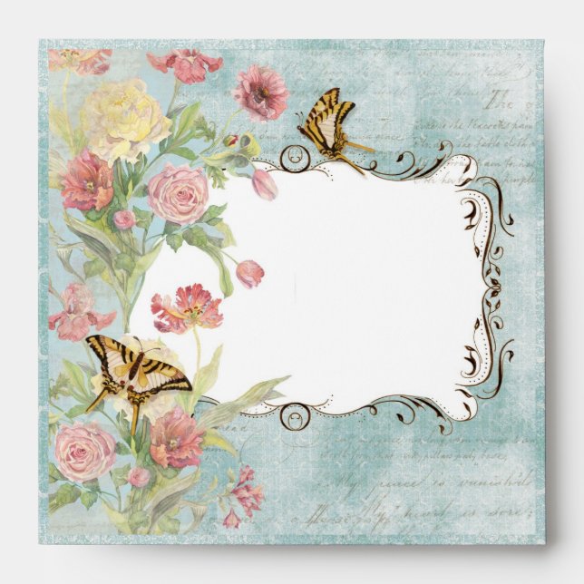 Enveloppes Les Fleurs Peony Rose Tulip Floral Flowers Mariage (Devant)