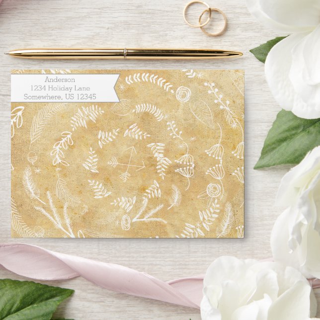 Enveloppes Les fougères bohèmes et la faune (Wedding)