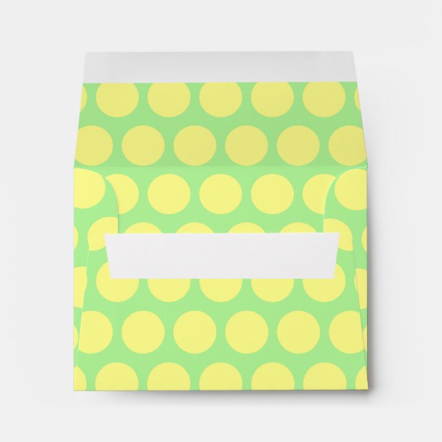 Enveloppes Lime de citron Sherbet Polka Dot (Dos (Bas))
