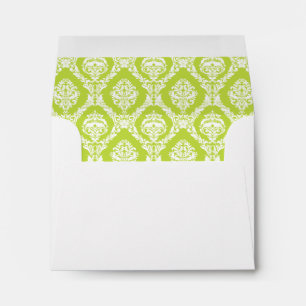 Enveloppes Lime vert Damask Mariage