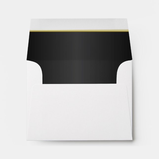 Enveloppes Lined Classic Black avec Gold Bar (Dos (Bas))