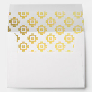 Enveloppes linées or Motif natif Inv
