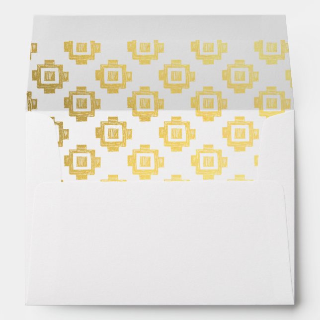 Enveloppes linées or Motif natif Inv (Dos (Bas))