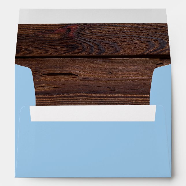 Enveloppes Little Man Baby shower | Rustic Wood Bowtie (Dos (Bas))