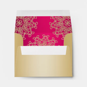 Enveloppes L'or et Fuchsia à l'indienne