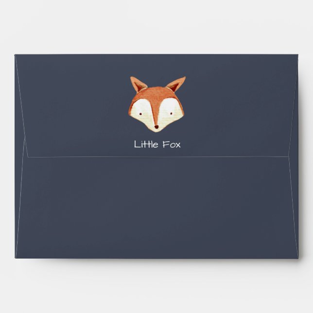 Enveloppes L'orange de marine de Fox d'aquarelle barre (Dos (Haut rabat))