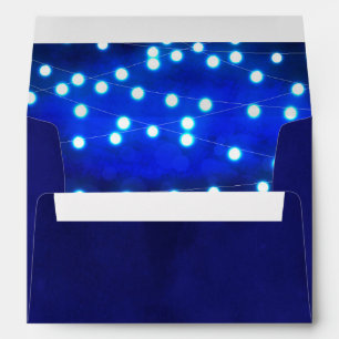 Enveloppes Lumières de chaîne de nuit rustiques bleues Invite