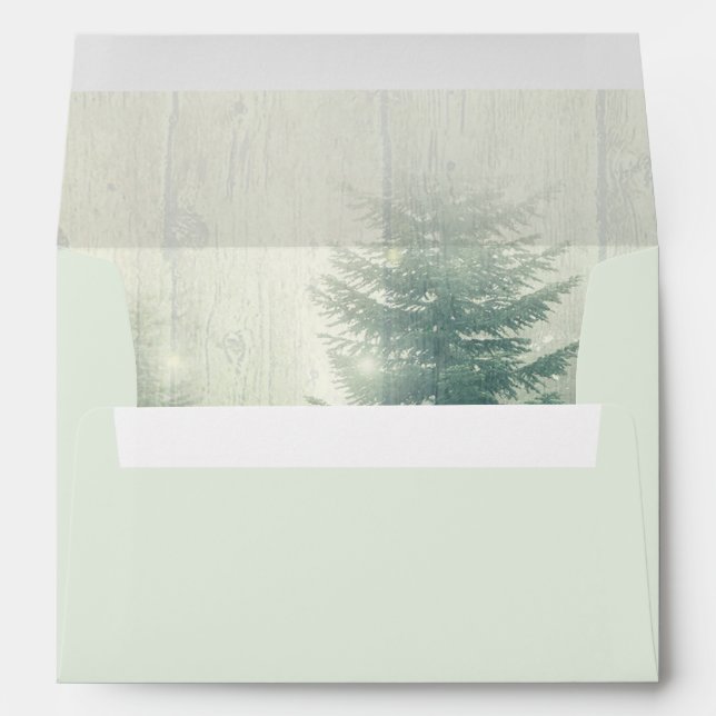 Enveloppes Lumières de la forêt | Mariage rustique (Dos (Bas))