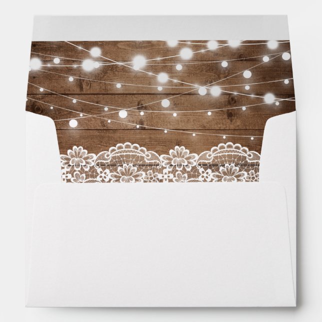 Enveloppes Luminaires rustiques en bois Twinkle Lace avec vot (Dos (Bas))