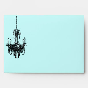 Enveloppes Lustre Damas bleu et noir A7