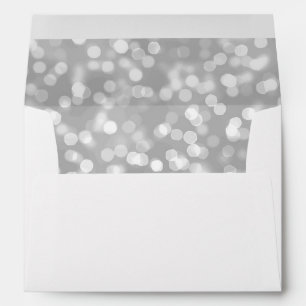 Enveloppes Luxe élégant Mariage Silver Parties scintillant B