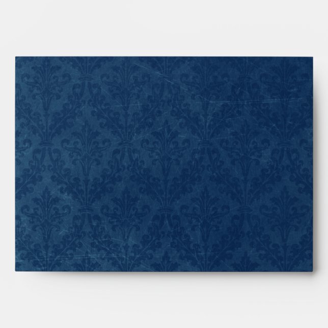 Enveloppes Luxueux Damas Bleu : Linge de maison Mariage A-7 (Devant)