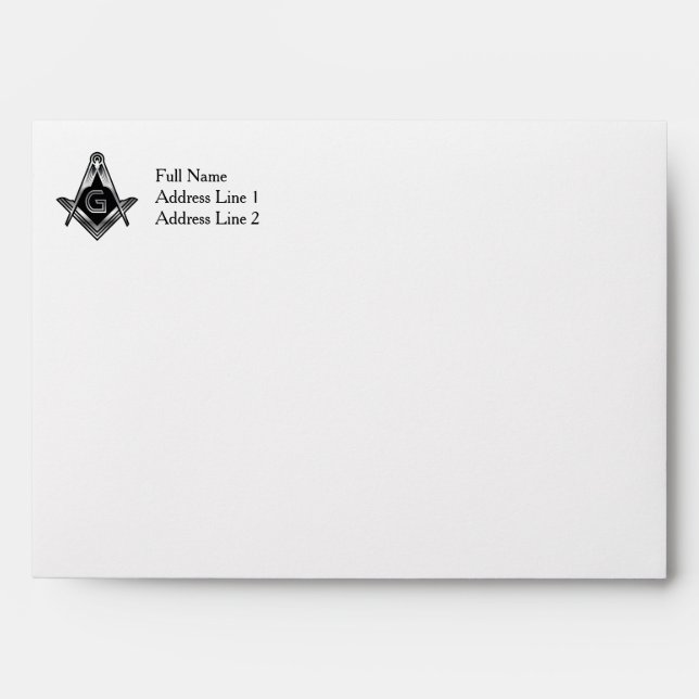 Enveloppes maçonniques carré et Compass | Franc-ma (Devant)