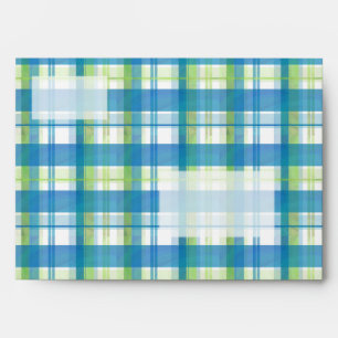Enveloppes Madras Plaid Green et Blue