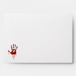 Enveloppes Main sanglante d'halloween