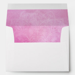 Enveloppes Mandala aquarelle rose profond pour la suite de ma