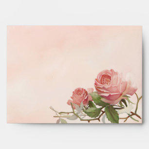 Enveloppes Manoir du Rose Vintage parisien Mariage officiel