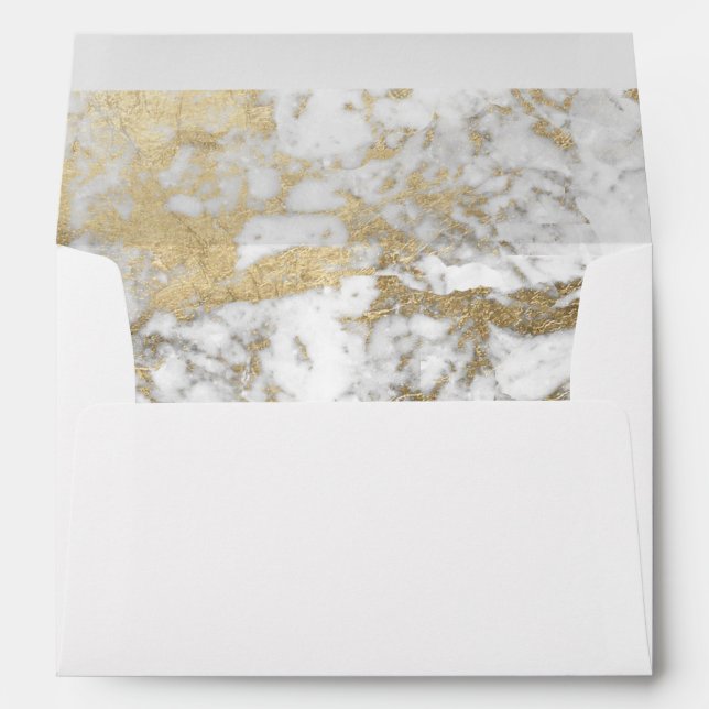 Enveloppes Marbre élégant blanc d'or chic élégant de faux (Dos (Bas))