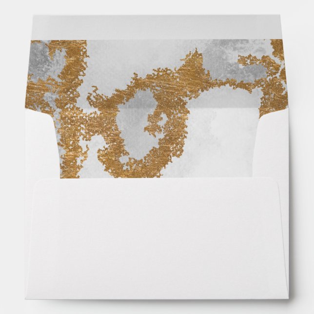 Enveloppes Marbre vert et or Mariage (Dos (Bas))