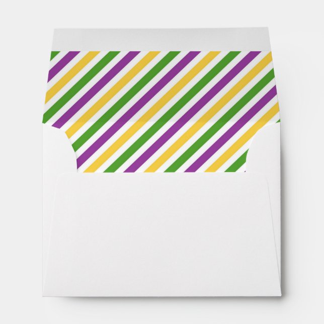 Enveloppes Mardi Gras Stripe Anniversaire (Dos (Bas))