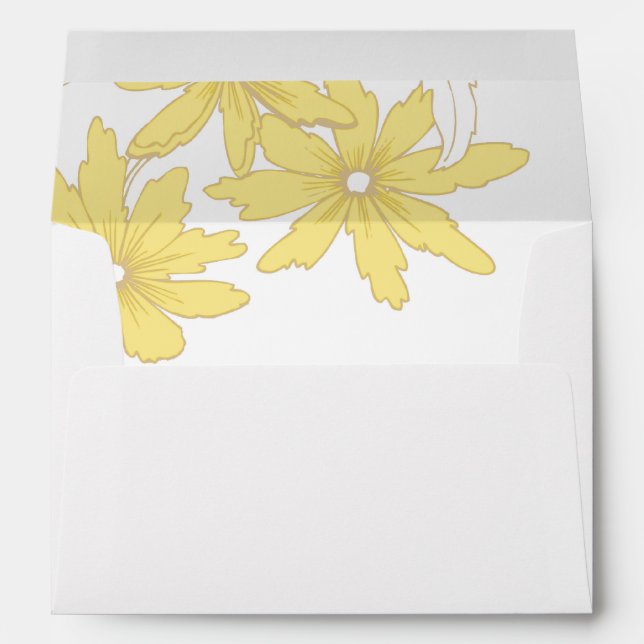 Enveloppes Marguerites jaunes (Dos (Bas))